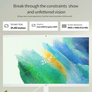 HP 21.5" FHD All-in-One Desktop Computer, w/Office Lifetime & Win 11 Pro, Webcam, WiFi6,FHD Anti-Glare Display, HDMI, Intel Celeron J4025 Processor, Wired Keyboard & Mouse, 32GB RAM + 1TB SSD - Image 2