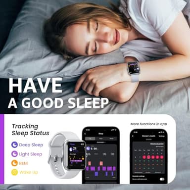 TOZO 2025 New Upgraded Smart Watch for Men Women for iPhone&Android, 1.83" Fitness Tracker Bluetooth Call [Answer/Make], IP68 Waterproof Sleep Monitor, 100+ Sport Modes Sliver - Image 4