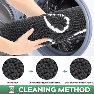 Dog Door Mat for Muddy Paws, Pet Rug Chenille Absorbent Outdoor Doormat 30"x 20", Non Slip Heavy Indoor Doormat Soft Front Inside Doormats for Entryway, Mud Paws, Patio,Dog Paw Dark Grey - Image 8