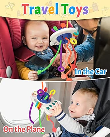 Yetonamr Baby Sensory Montessori Toys for 6-12-18 Months, Pull String Developmental Toys, Toddler Birthday Gift Travel Toy for 1 2 Year Old Boy Girl Infant 8 9 10 Months Old - Image 3