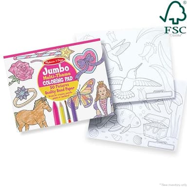 Melissa & Doug Jumbo 50-Page Kids' Coloring Pad - Horses, Hearts, Flowers, and More Princess Large Coloring Book for Ages 3+ - FSC-Certified - Image 3