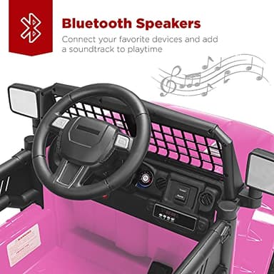 Best Choice Products 12V Kids Ride On Truck Car w/Parent Remote Control, Spring Suspension, LED Lights, AUX Port - Pink - Image 6