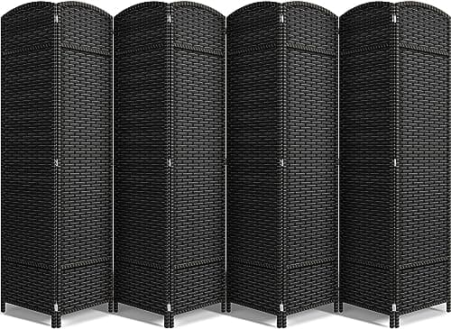 Sorbus 8 Panel Room Divider 6 ft. Tall - Privacy Screen, Extra Wide Double Hinged Panels, Mesh Hand-Woven Design, Partition Room Dividers and Folding Privacy Screens, Wall Divider for Room Separation - Image 1