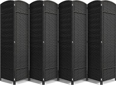 Sorbus 8 Panel Room Divider 6 ft. Tall - Privacy Screen, Extra Wide Double Hinged Panels, Mesh Hand-Woven Design, Partition Room Dividers and Folding Privacy Screens, Wall Divider for Room Separation - Image 1