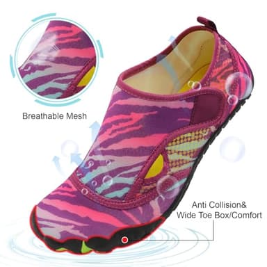 Womens and Mens Water Shoes Breathable Quick Dry Swim Pool Shoes Thicken Soles Barefoot Aqua Shoes for Beach Diving Hiking Water Sports 6.5 Women/4.5 Men - Image 2