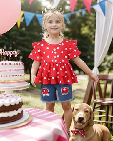 NZRVAWS Girl Clothes Toddler Girls Summer Outfit Heart Tank Top+Pink Shorts 2 Piece Clothing for Girl 1 2 3 4 5 6 7 T - Image 5