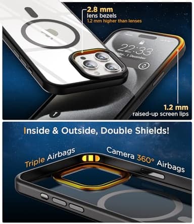 SUCGLES for iPhone 13 Pro Case with MagSafe [Ultra Strong Magnetic] [12FT Military Drop Protection] [Shockproof Bumper] Slim Thin Mag Safe Phone Cover 6.1" for Apple 13pro (Black) - Image 6