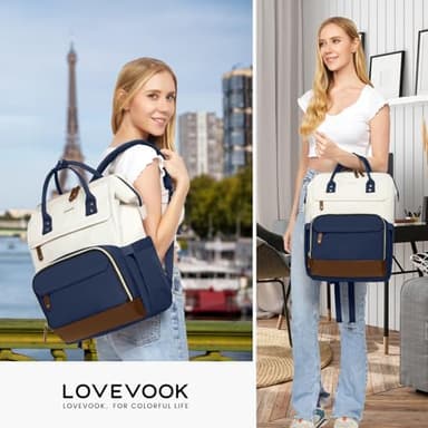 LOVEVOOK Laptop Backpack for Women, 15.6 Inch Work Business Backpacks Purse With Large Capacity, Waterproof Nurse Bag College Bookbag for School, Waterproof Casual Daypack for Travel - Image 6