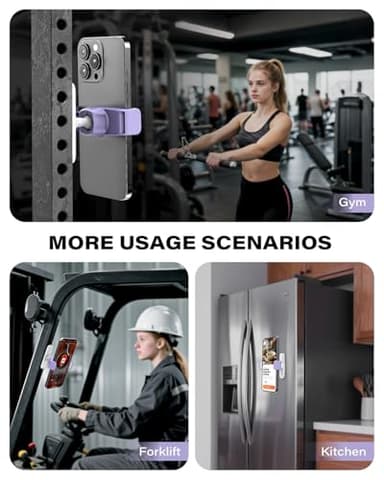 APPS2Car Gym Magnetic Phone Holder, 360 Adjustable, Compatible with 4.7-6.5" Smartphones, Alloy Base and Joint, Gym Accessories for Women, Purple - Image 7