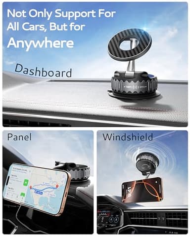 Car Phone Holder for Magsafe [78+LBS Hyper Suction & 4400gf Strongest Magnetic] 360°Adjustable Car Phone Mount Car Accessories Phone Holders for Your Car/ Gym/ Mirror for iPhone 17 Pro Max & Android - Image 2