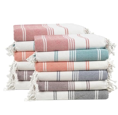 LANE LINEN Beach Towels 12 Pack, Bulk Beach Towels Oversized, Pool Towels for Adults, Pre-Washed, Sand Free Beach Towel, Fast Drying Beach Towel, 39"x71" - Beach Party - Image 1
