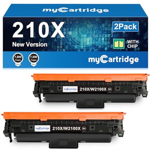 210X Black Toner Cartridge 2 Pack High Yield (with Chip) Compatible Replacement for HP 210X 210A for Color Laserjet Pro MFP 4301fdw 4301fdn Pro 4201dw 4201dn Series Printer Ink W2100X W2100A - Image 1