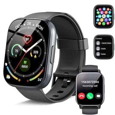 Smart Watch, 1.95" Smartwatch for Men Women(Answer/Make Call), 2025 Fitness Watch with 110+ Sports Modes/Heart Rate/Pedometer/Sleep Monitor, IP68 Waterproof Fitness Activity Tracker for Android iOS - Image 1
