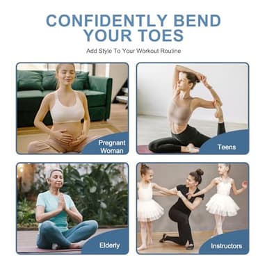 Qincycle Yoga Socks, Pilates Grip Socks for Women, 4 Pairs Blue Non-Slip Grips Straps Athletic Socks for US 7-10 Pilates Dance - Image 6