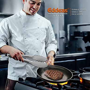 Tongs For Cooking - Heat Resistant 600 Degrees Stainless Steel Kitchen Tong,Heavy Duty Metal Locking Tongs - Perfect for Food,Salad and BBQ set of 3 (7",9" and 12") Dishwasher - Image 5