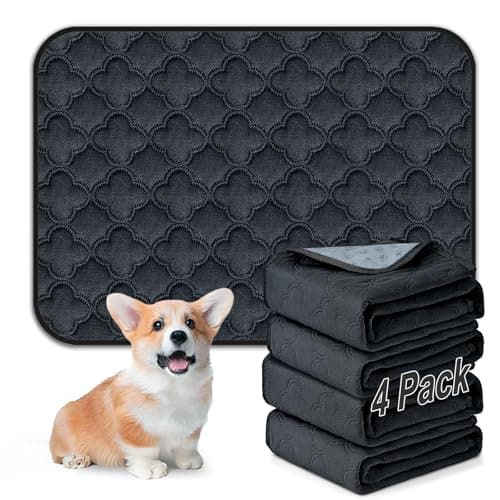 FunFurry Washable Pee Pads for Dogs - 4 Pack Reusable Pee Pads，Waterproof Puppy Pads，Pet Training Pads，Super Absorbent with Dog Paw Shape Non-Slip Backing (Dark Grey, 18" X 24" - 4 Pack) - Image 1
