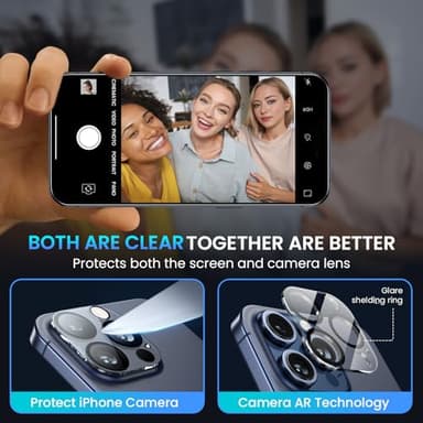 Fotbor [3+3 Pack for iPhone 15 Pro Max Screen Protector with Camera Lens Protector, Tempered Glass Shatterproof Easy Installation Frame, HD Clear Full Coverage iPhone 15 Pro Max Accessories 6.7 Inch - Image 4