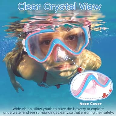 Water Space 2 Packs Swimming Goggles Swim Googles for Kids Toddler Girls Boys Youth 6-14 3-6 4-7, Swimming Goggles with Nose Cover Anti Fog 180°Clear Snorkel Mask No Leak Pool Underwater Goggles - Image 6