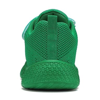 Santiro Big Boys Tennis Shoes Girls Kids Sneakers Lightweight Running Shoes Breathable Mesh No Laces Walking Shoes All Green 4 M US - Image 5