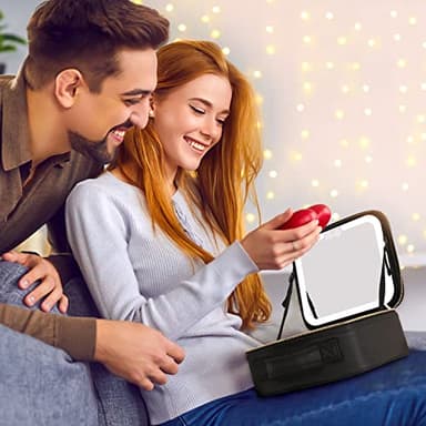 Travel Makeup Bag with LED Lighted Make up Case with Mirror 3 Color Setting Cosmetic Makeup Box Organizer Vanity Case for Women Beauty Tools Accessories Case Rechargeable - Image 7