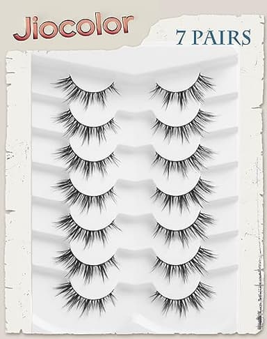 Natural Lashes That Look Like Extensions Strip Lashes Natural Look Thin Band Wispy Eyelashes 13mm Cat Eye False Eyelashes Foxy Eye Lashes 12 mm 7 Pairs S10 - Image 4