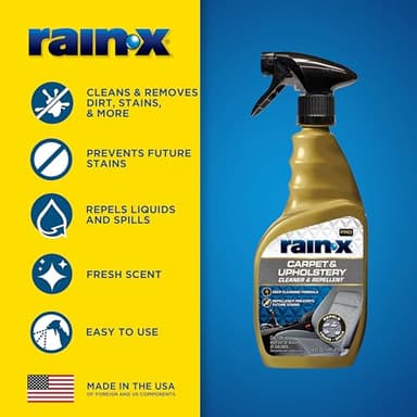 Rain-X 620234SRP Carpet & Upholstery Cleaner Repellent for Car Interiors & More, Cleans + Repels Spills while Preventing Stains, Fresh Scent 16 Fl Oz. - Image 3