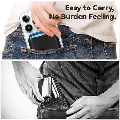 Amzone Stronger Magnetic RFID Leather Mag-Safe Card Holder for iPhone 16 Series, Mag-Safe Accessories Stick on Series of iPhone 17/16/15/14/13/12 and Pro/Promax, Black - Image 7