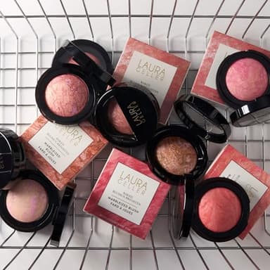LAURA GELLER NEW YORK Baked Blush-n-Brighten Marbleized Blush for Cheeks - Raspberry Finish - Buildable Color - Image 5