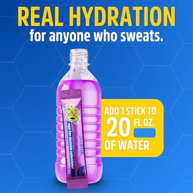 Sqwincher Zero Qwik Stik, Grape, Sugar Free, Low Calorie, Low Sodium Electrolyte Powder Hydration Drink Mix, .11 0z Packet (Pack of 50) - Image 3