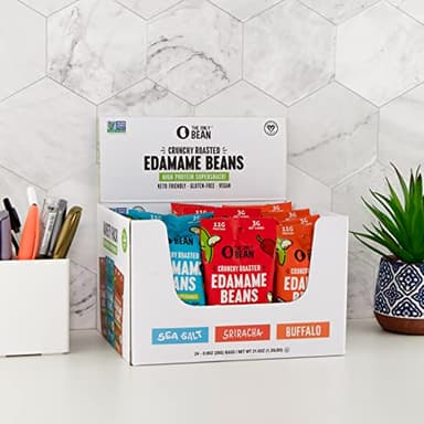 The Only Bean Crunchy Roasted Edamame - Healthy Snacks for Adults and Kids (Variety Pack), Low Carb Keto Snack Food, Vegan Gluten Free High Protein Snacks (11g), Office Snack, 0.9oz 24 pack - Image 6