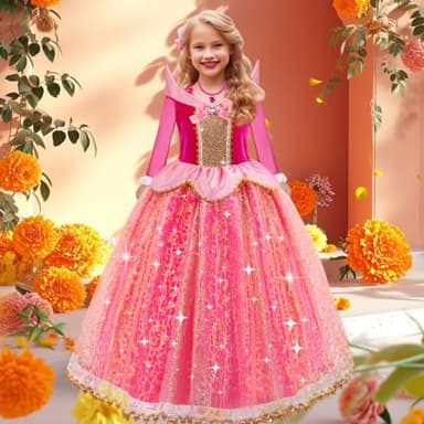 Meland Princess Dresses for Girls - Light Up Princess Dress Up for 3-10 Year Old, Costume for Girls Halloween Birthday - Image 7