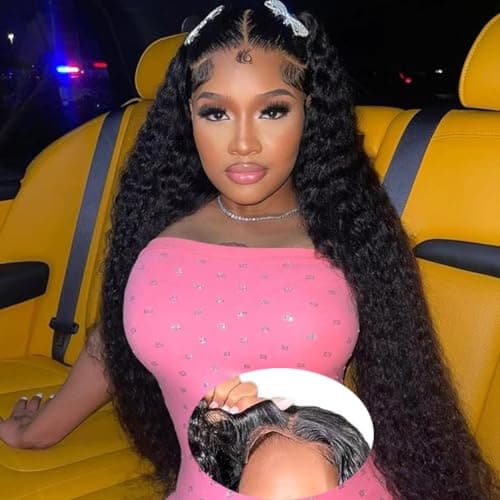 WPPIKK Wear and Go Glueless Wigs Human Hair Pre Plucked Pre Cut Brazilian Deep Wave Lace Front Wigs Human Hair 4x4 Lace Closure Wig for Black Women Glueless (30 Inch) - Image 1