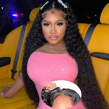 WPPIKK Wear and Go Glueless Wigs Human Hair Pre Plucked Pre Cut Brazilian Deep Wave Lace Front Wigs Human Hair 4x4 Lace Closure Wig for Black Women Glueless (30 Inch) - Image 1