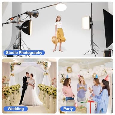 EMART Backdrop Stand 10x7ft(WxH) Photo Studio Adjustable Background Stand Support kit with 2 Crossbars, 8 Clamps, 2 Sandbags and Carry Bag for Parties, Events Decoration, Wedding, Photography - Image 6