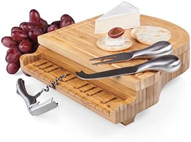 TOSCANA - a Picnic Time brand Piano Cheese Board & Knife Set, Novelty Charcuterie Board with Cheese Knife Set, Cheese Boards Charcuterie Boards, (Bamboo - Image 2