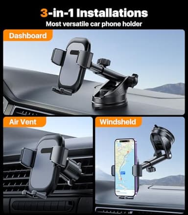 hitolza Ultra Stable Phone Holders for Your Car [Powerful & 360 Adjustable Suction Cup] Universal Car Phone Holder Mount Long Arm Flexible Car Mount for Dashboard Windshield Air Vent All Phone Case - Image 2