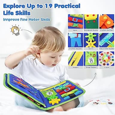 Busy Board for Toddlers Boys Girls Montessori Toys for 1 2 3 4 Year Old, Busy Book Preschool Learning Activities with Alphabet Number, Animal Travel Toys Birthday Gifts for Plane Car Motor Skills - Image 4