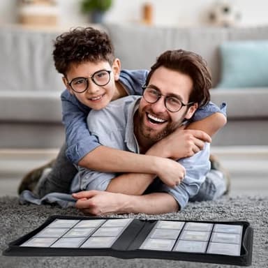 D DACCKIT Toploader Binder, Holds 288 Top Loaders - 9-Pocket Top Loader Binder for 3" x 4" Rigid Card Holders for Trading Cards or Sports Cards, Model A - Navy Blue - Image 7