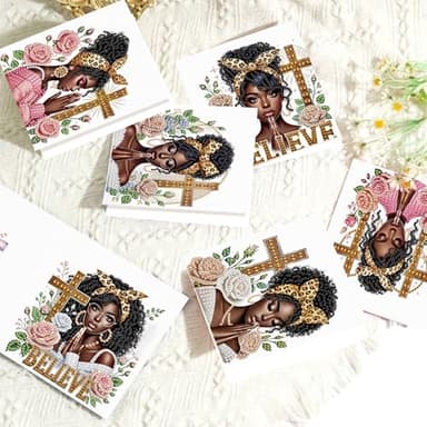 Diamond Painting Greeting Card Kit, African Americans Special Shaped Diamonds Painting, DIY Handcraft for Relatives and Friends with Wishes,Unique Design Crafting for Birthday or Holiday Cards - Image 2