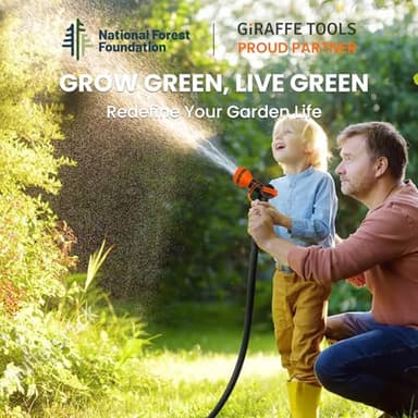 Giraffe Tools Garden Hose 50ft x 5/8", Water Hose Heavy Duty, Flexible, Lightweight Hybrid Hose with Swivel Handle, Male to Female Fittings - Image 7