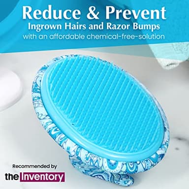 Dylonic Body Brush for Razor Bumps and Ingrown Hairs Treatment - 1pk Skin Exfoliator for Body Shaving Irritation, Strawberry Legs, Armpit, Bikini Line - Blue - Image 2