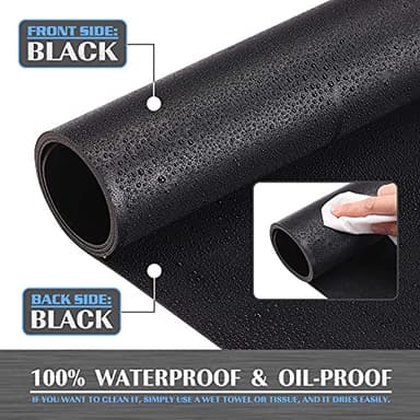 K KNODEL Large Office Leather Desk Mat, Mouse and Keyboard Pad, Computer and Laptop Mat, Desktop Protector and Cover, Writing Pad and Blotter (31.5"x15.7", Black) - Image 3