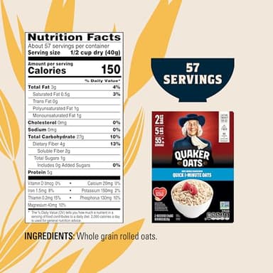 Quaker Quick 1-Minute Oatmeal, Non GMO Project Verified, 2.5 Pound (Pack of 2) - Image 6