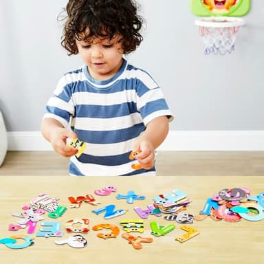 JOYIN Magnetic Letters, Animal Alphabet Fridge Magnets for Toddlers 3 4 5 Years Old, 26 Uppercase Refrigerator Magnets, Large Size ABC Educational Spelling Learning Toys for Kids - Image 6