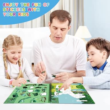 homicozy 3PCS Sticker Paint Books for Kids Ages 4-10,Dinosaur Astronaut Ocean Animals Designs Paint by Stickers,Sticker by Numbers,Party Birthday Gifts for Boys 4-10,Create 30 Pictures at a Time - Image 8