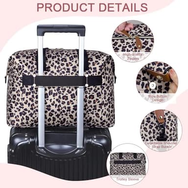 Pritent Diaper Bag Tote - Diaper Baby Bags with Pacifier Case, Shoulder Straps, Stroller Clips, Waterproof Large Mommy Maternity Travel Baby Bag for Mom and Dad, Leopard, Medium - Image 5