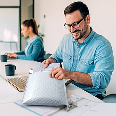 UCGOU Bubble Mailers 8.5x12 Inch White 25 Pack Usable Size 8.5x11 Poly Padded Envelopes #2 Medium Mailing Opaque Packaging Postal Self Seal Waterproof Boutique Shipping Bags for Clothes Makeup - Image 8