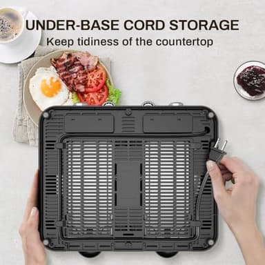 RAMJOY Grey Toaster 4 Slice, Dual Independent Controls, Extra Wide Slot Toasters for Bagel, Bread, Waffles, 7 Shade Settings, 4 Main Functions, Removable Crumb Tray, 1500 Watts, Grey Stainless Steel - Image 9