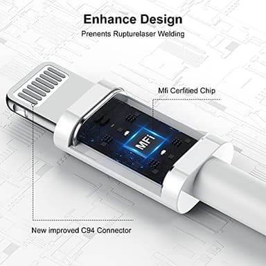 [ Apple MFi Certified ] iPhone Charger 6ft, Long Lightning to USB Cable 6 Feet, Fast Apple Charging Cable Cord 6 Foot for iPhone 14 Pro Max/13 Pro Max/12 Mini/11 Pro/11/XS/XR/8/7/6s/iPad,Air - Image 2