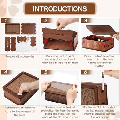 Wooden Cash Money Saving Box,Piggy Bank for Kids & Adults,10000 Savings Challenge Box,Coin Bank Toys Gift for 3-12 Year Old Boys & Girls (10000 Dollar) - Image 2